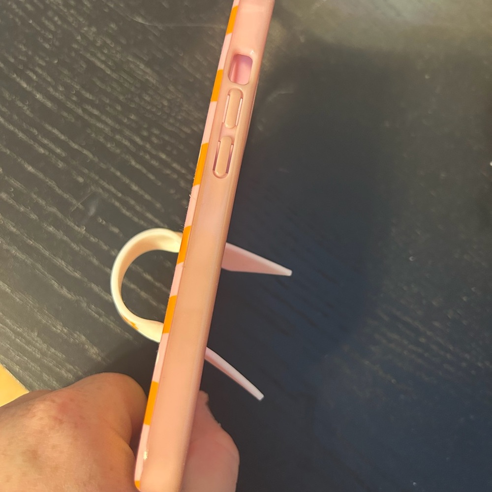 Pink and Orange Floral Phone Case with Loop - Picture 4 of 4